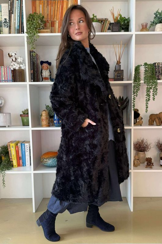 Paloma Dusk Premium Faux Fur Coat Navy /20=